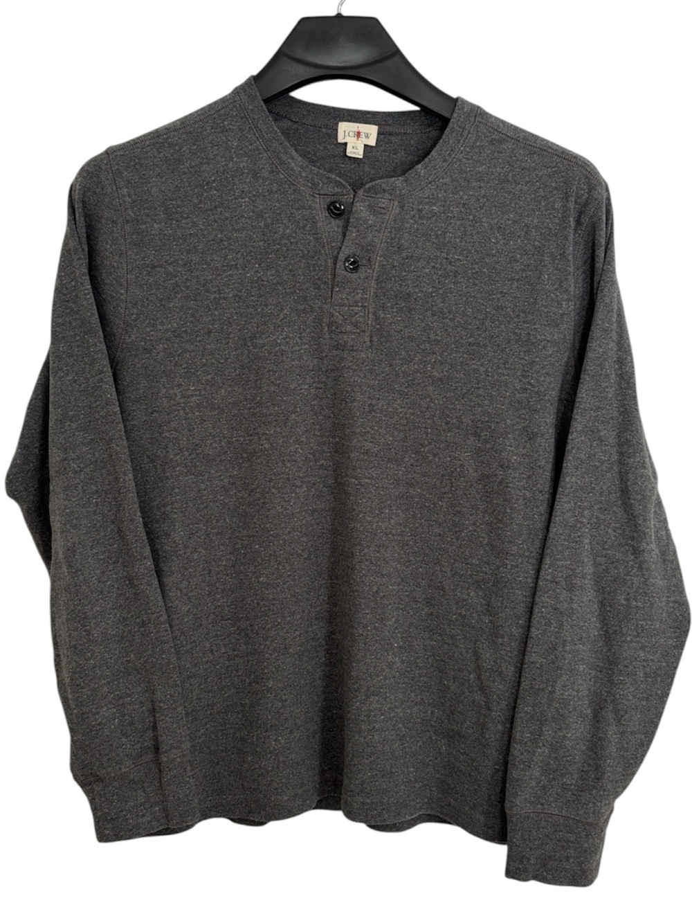 J. Crew Oarsman Charcoal Henley Long-Sleeve Shirt. Size XL